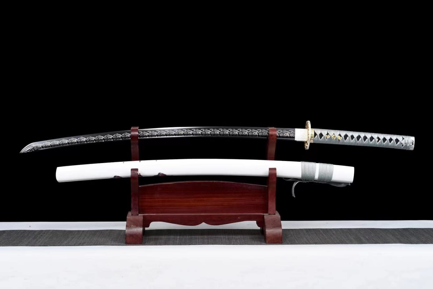 Samurai sword,Hand forged High carbon steel blade,Ebony scabbard – Chinese  Sword store