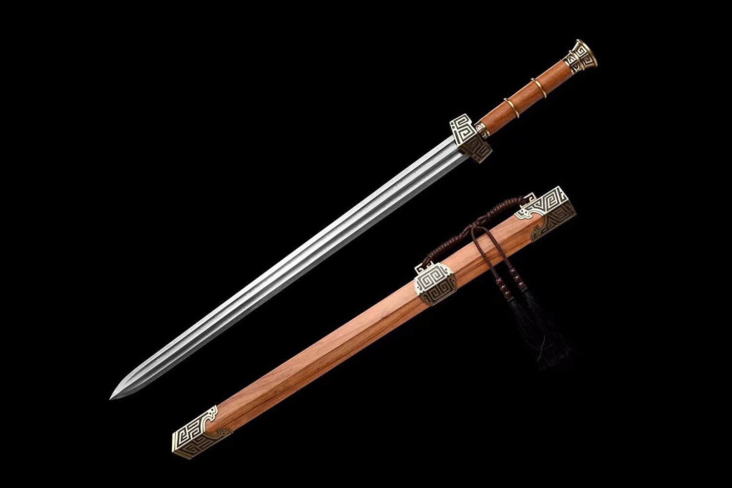  Chinese Sword,Han jian,Battle Ready(Forged Damascus