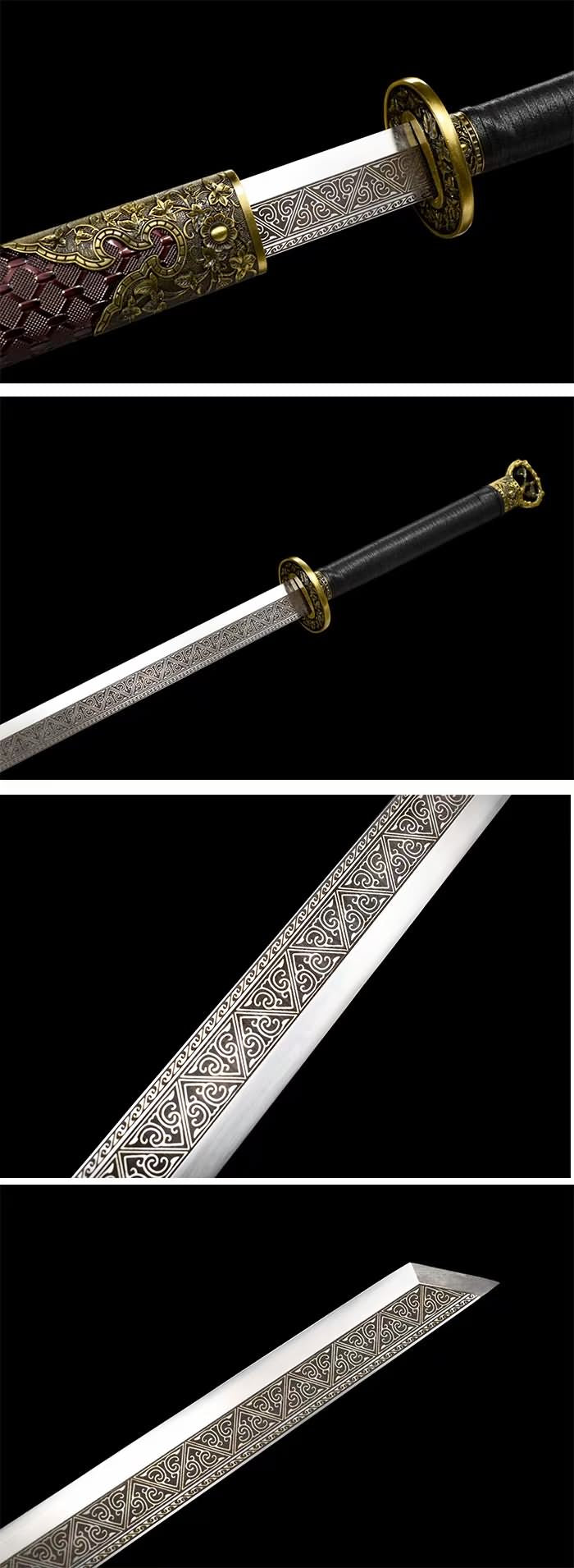 LOONGSWORD Chinese Tang Hengdao Sword-Forged Spring Steel Blade 