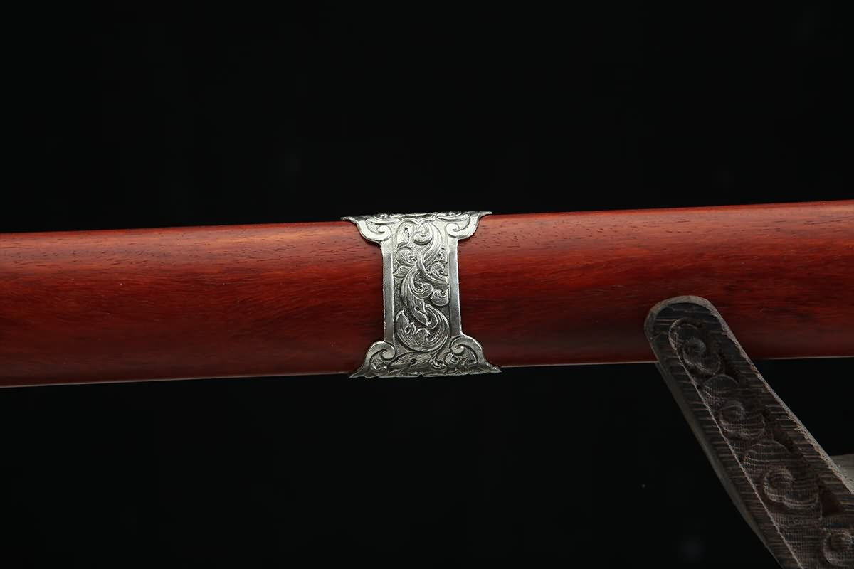 Tang Jian - Damascus Pattern Steel, Redwood Scabbard - Martial Arts Sword