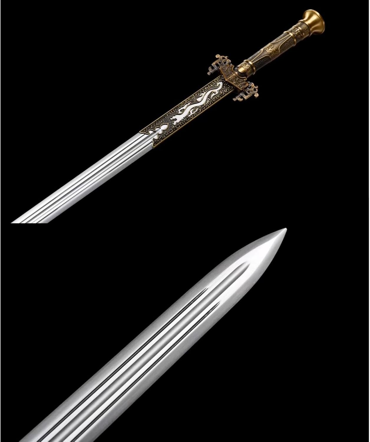 Hanjian Sword | Handcrafted High Carbon Steel Blade with Rosewood Scabbard & Alloy Fittings | 40"