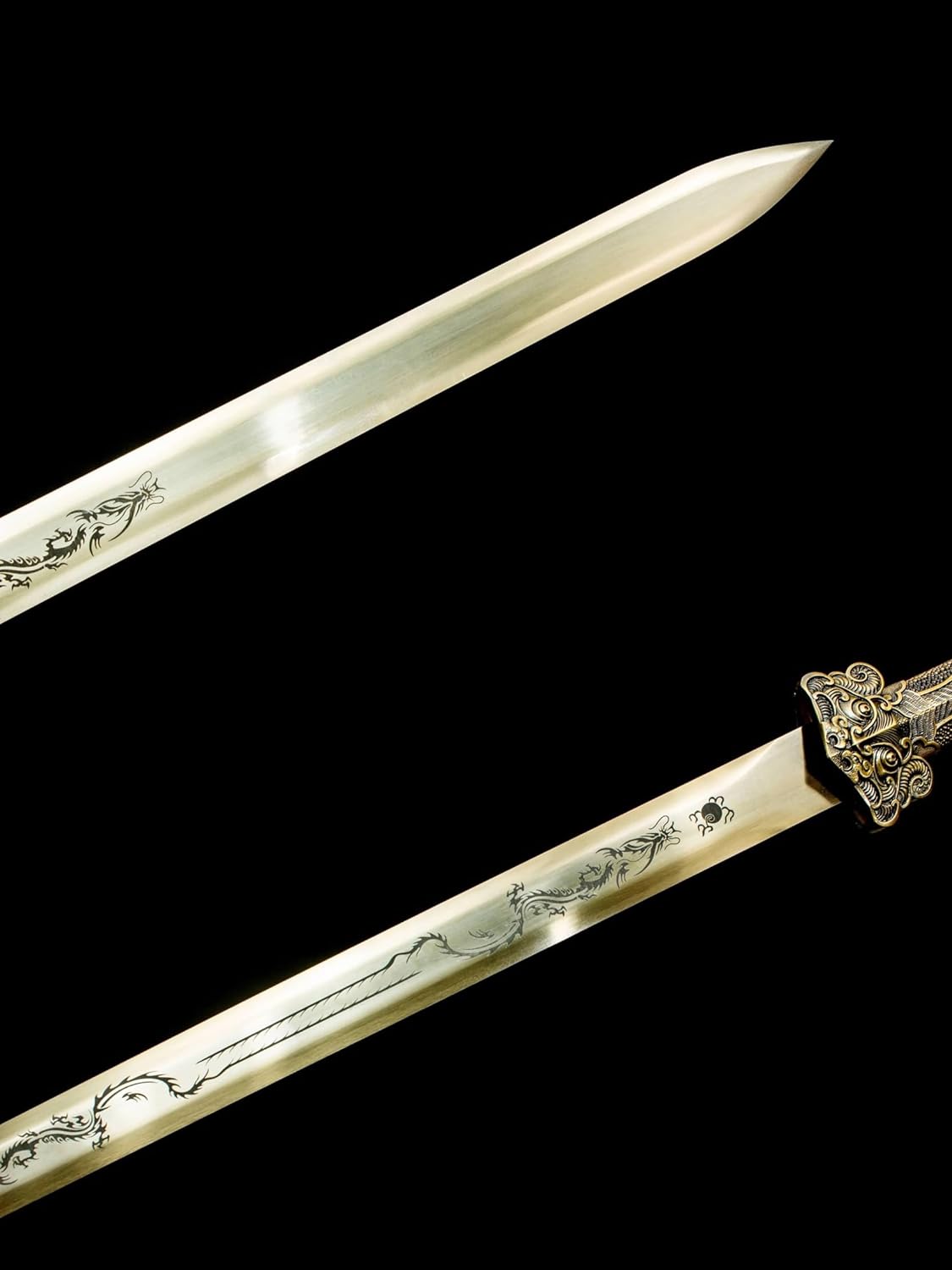 Han Jian Sword - High Manganese Steel Blade, Alloy Fittings