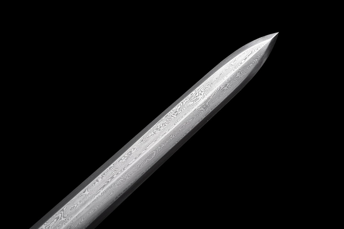 Han Dynasty Sword - Folded Damascus Steel Blade with Zinc Alloy Fittings