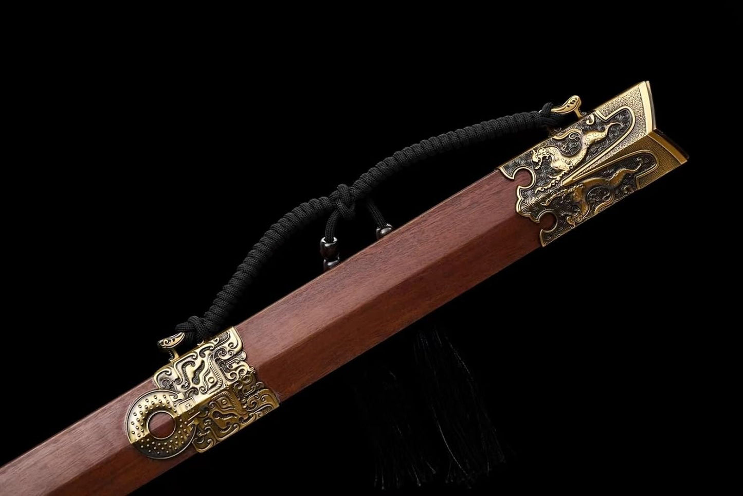 Hanjian Sword | Handcrafted High Carbon Steel Blade with Rosewood Scabbard & Alloy Fittings | 40"