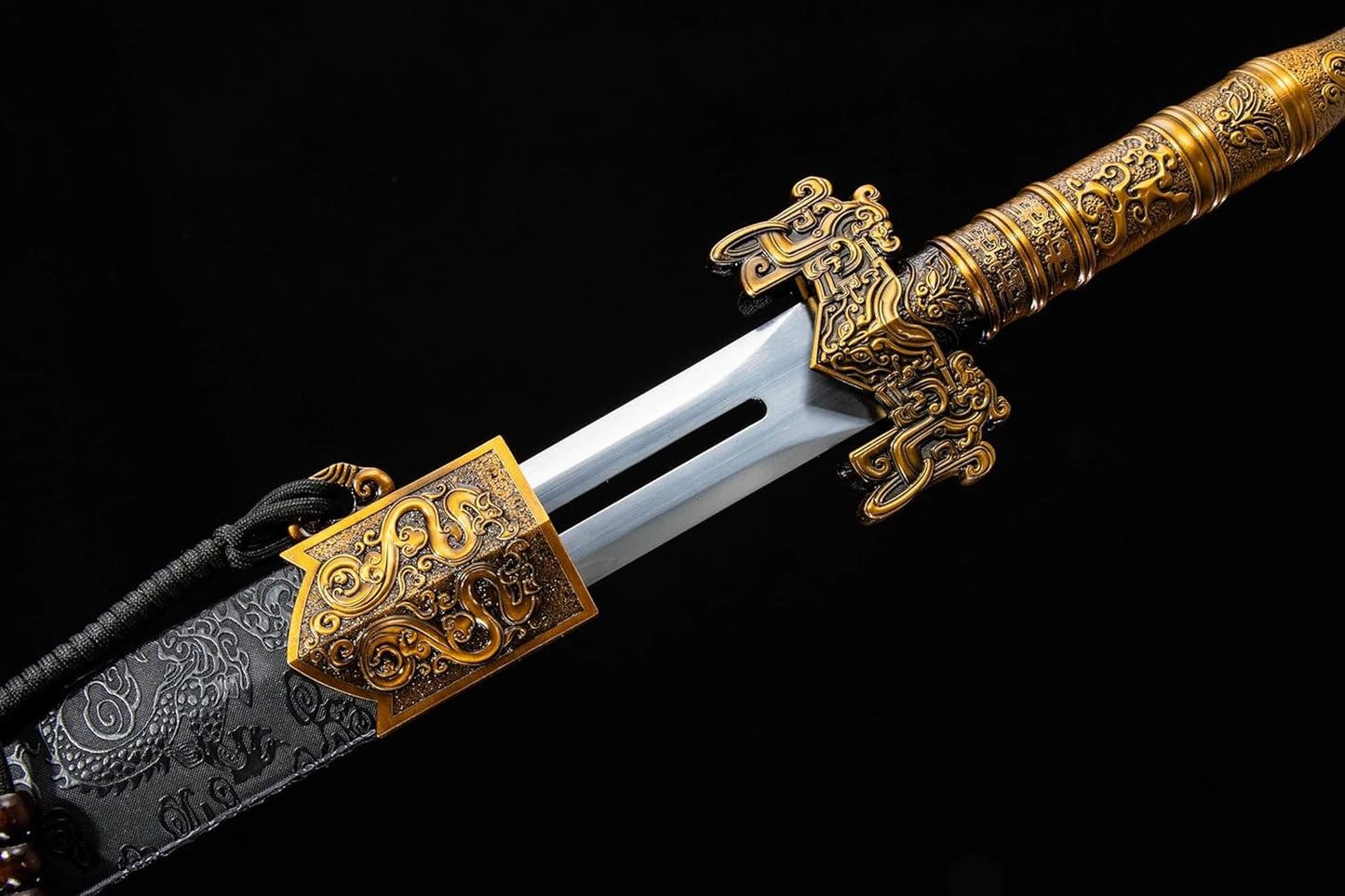 Han Jian Sword - High Manganese Steel Blade with Qin-Han Engravings