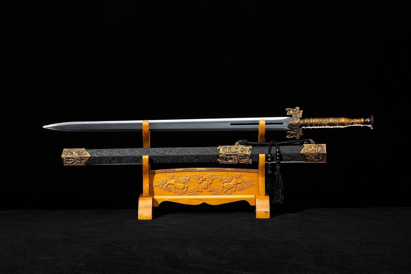 Han Jian Sword - High Manganese Steel Blade with Qin-Han Engravings