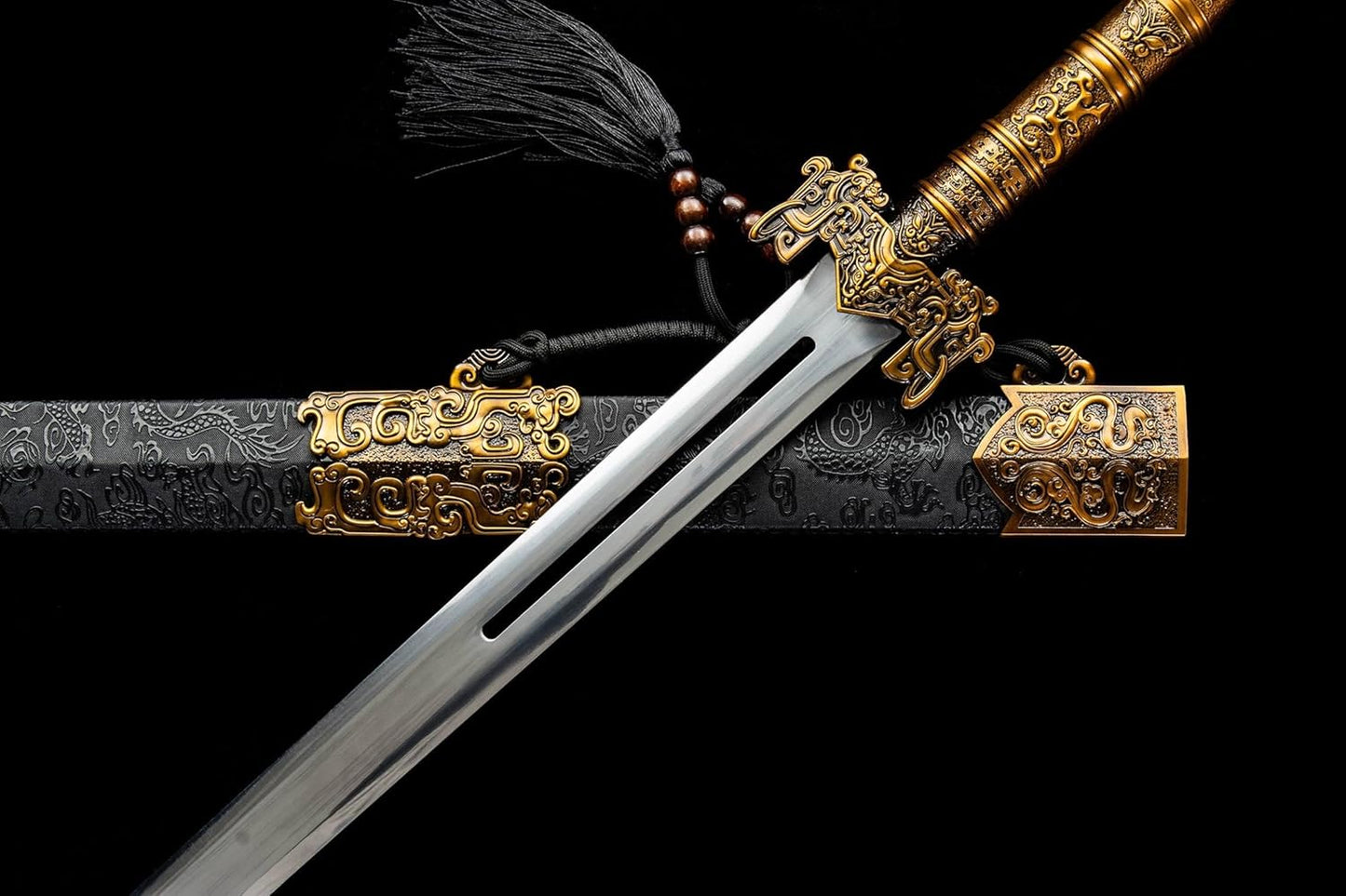 Han Jian Sword - High Manganese Steel Blade with Qin-Han Engravings