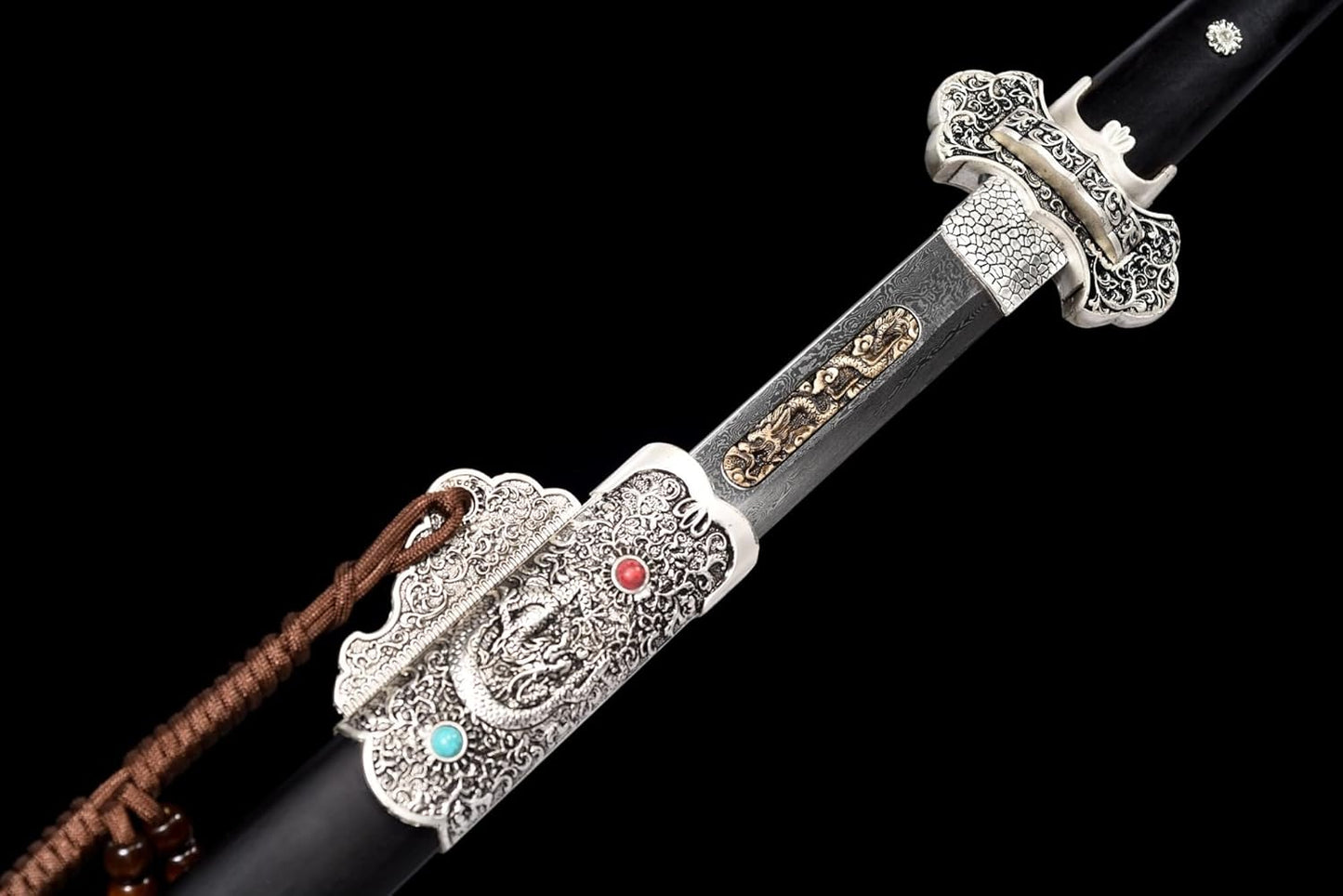 Tang Dao Sword - Hand Forged Damascus Steel with Tang Dynasty Design