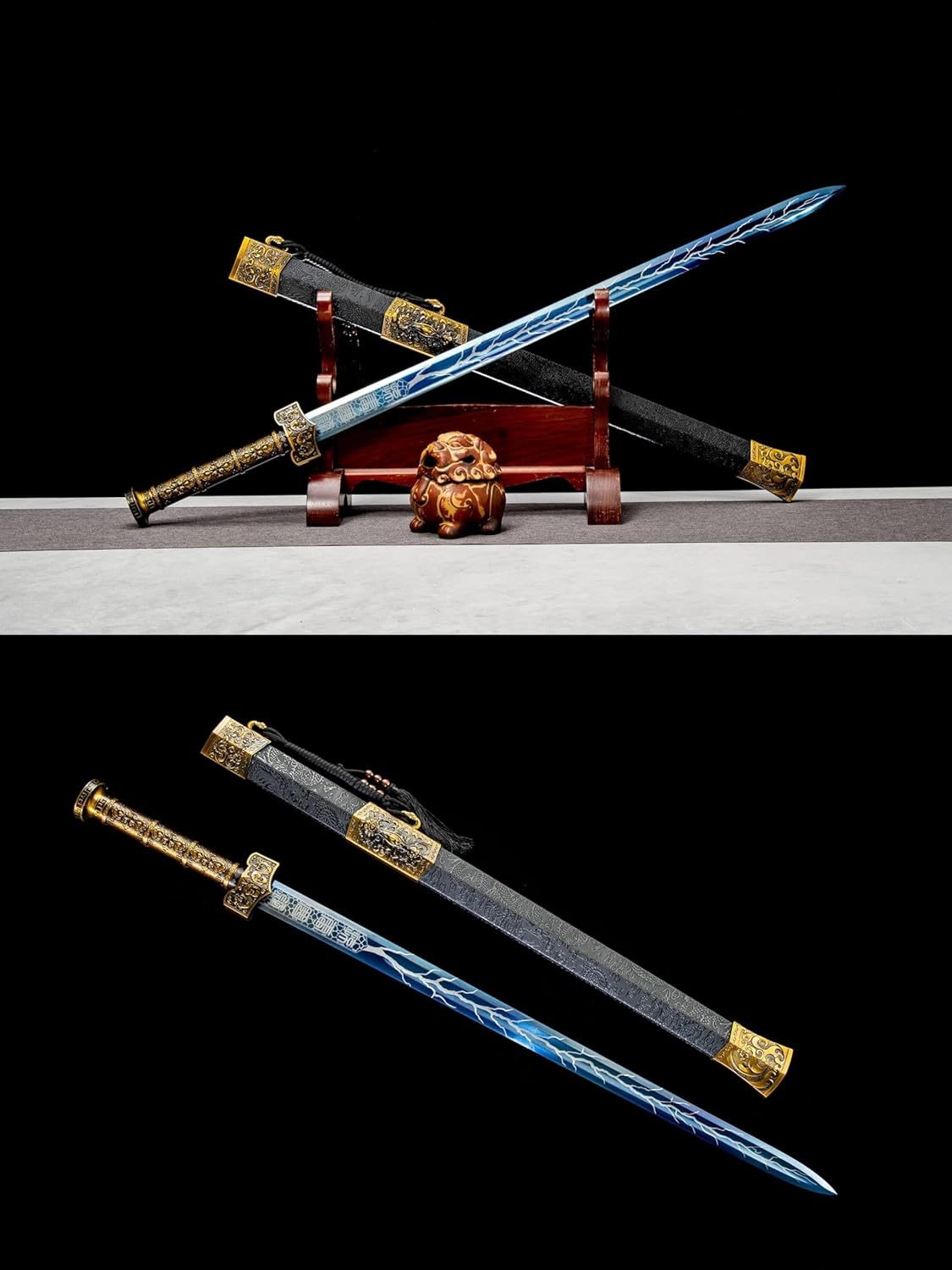 Blue Lightning Han Jian – High Manganese Steel blade