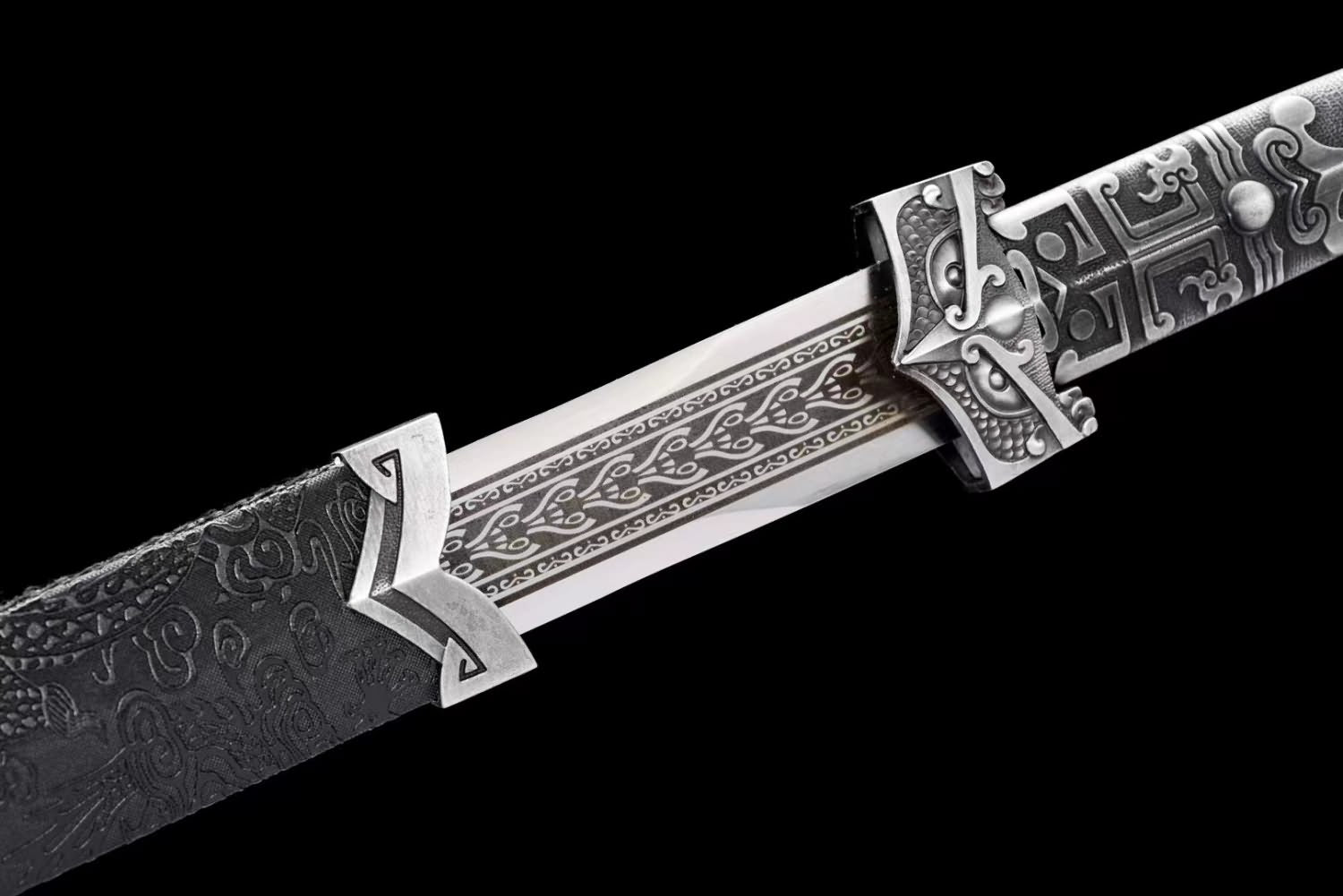 LOONGSWORD High Manganese Steel Etched Blade, Solid Wood scabbard ...