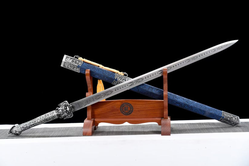 War Sword with Forged Spring Steel Engraved Pattern Blade – Chinese ...