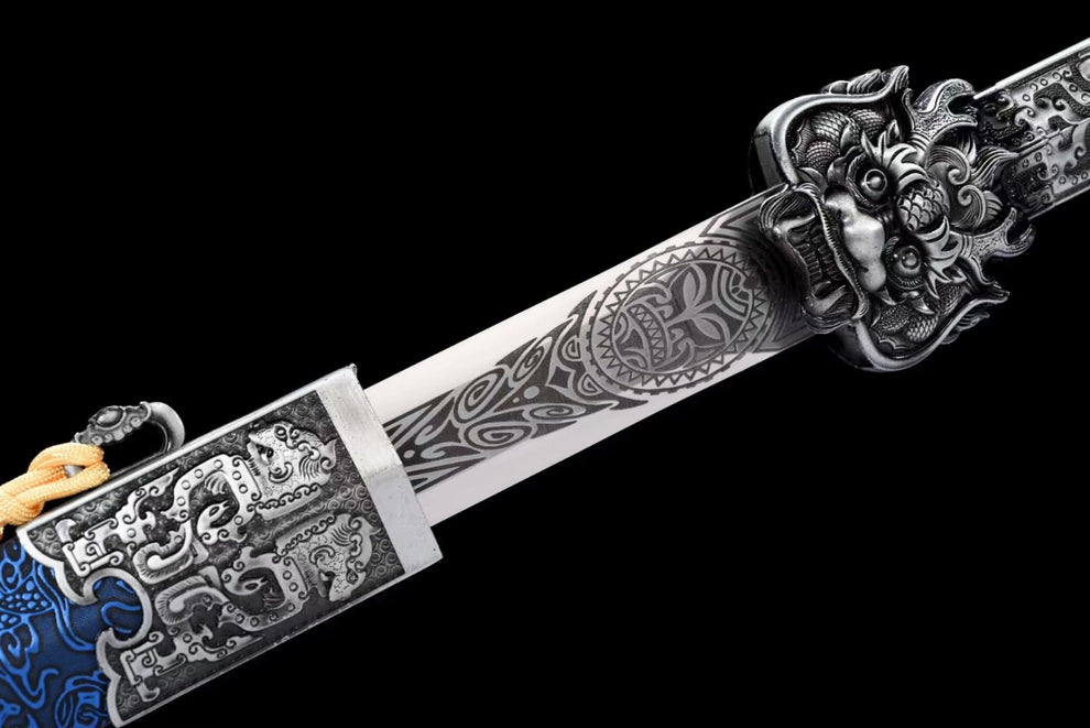 War Sword with Forged Spring Steel Engraved Pattern Blade – Chinese ...