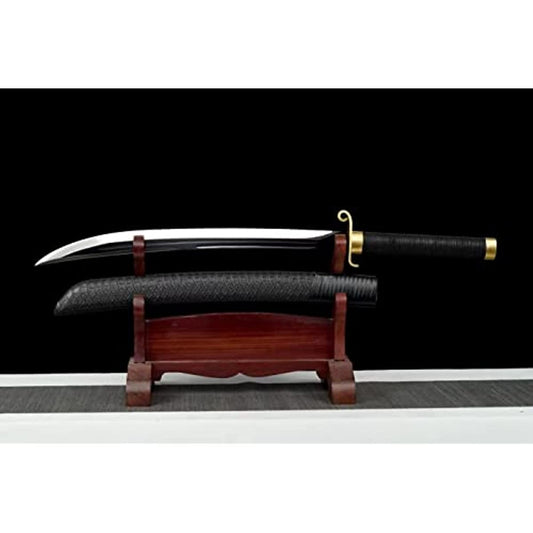 LOONGSWORD,Horse Chopping Sword High Carbon Steel Blades,Solid Wood Scabbard