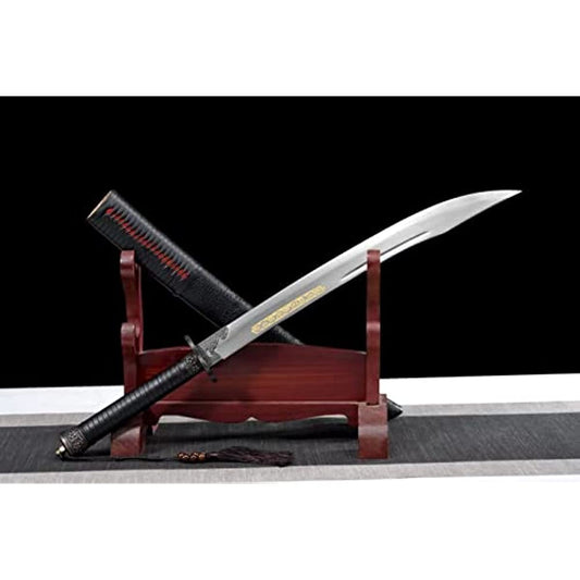 LOONGSWORD,Dagger Saber Forged High Carbon Steel Blade,Pu Scabbard) Length 31"