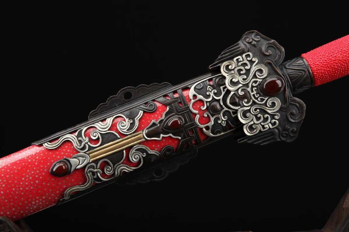 Myth Sword,Forged Damascus Steel Blade,Skin Scabbard Chinese sword ...