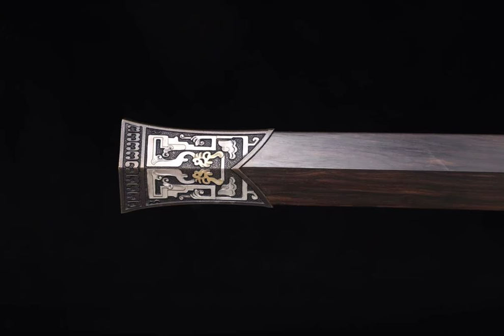 Hanwu Sword,Forged Damascus Steel Blades,Ebony Scabbard,Brass Fittings ...