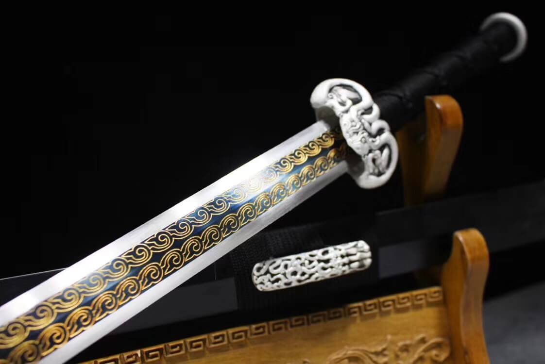 Han sword,Hand Forged,High carbon steel blade,Black wood,Alloy ...