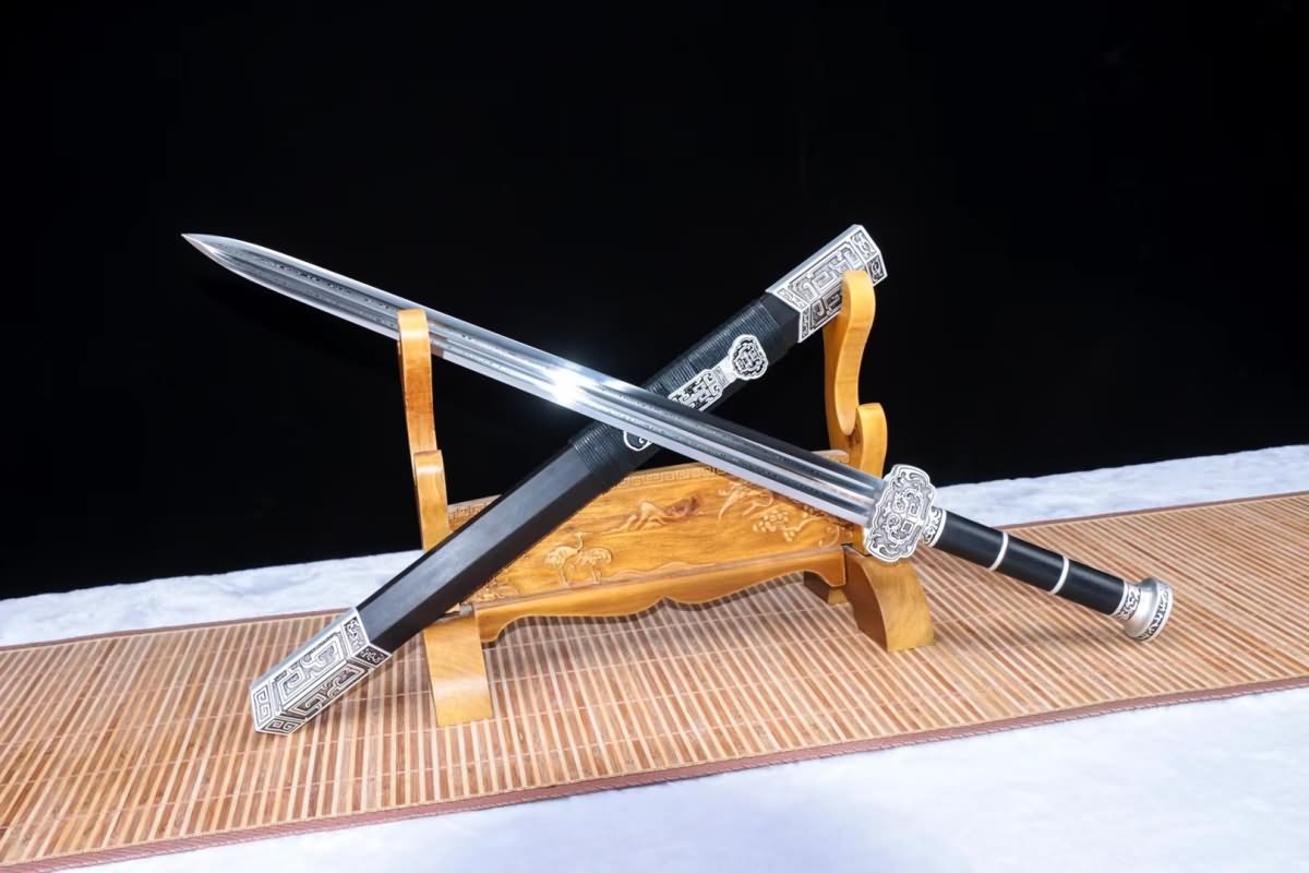 Ruyi sword Damascus steel blade Ebony scabbard Chinese sword – Chinese ...