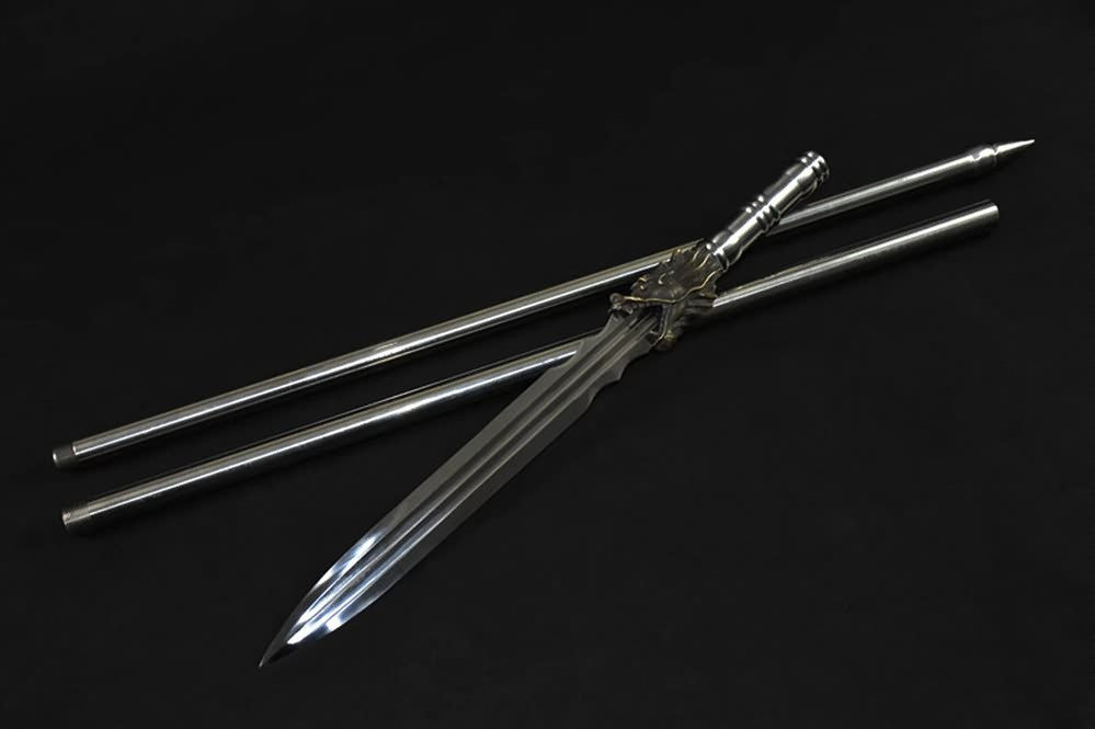 Spear/Dragon lance/High manganese steel Spearhead,Stainless steel rod - Chinese sword shop